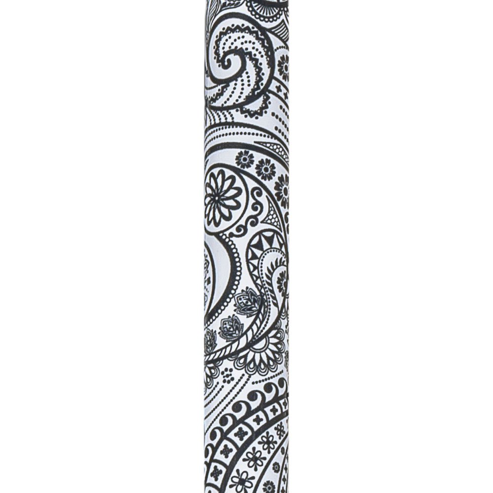 オシャレな黒と白のペイズリー模様の杖・ステッキ