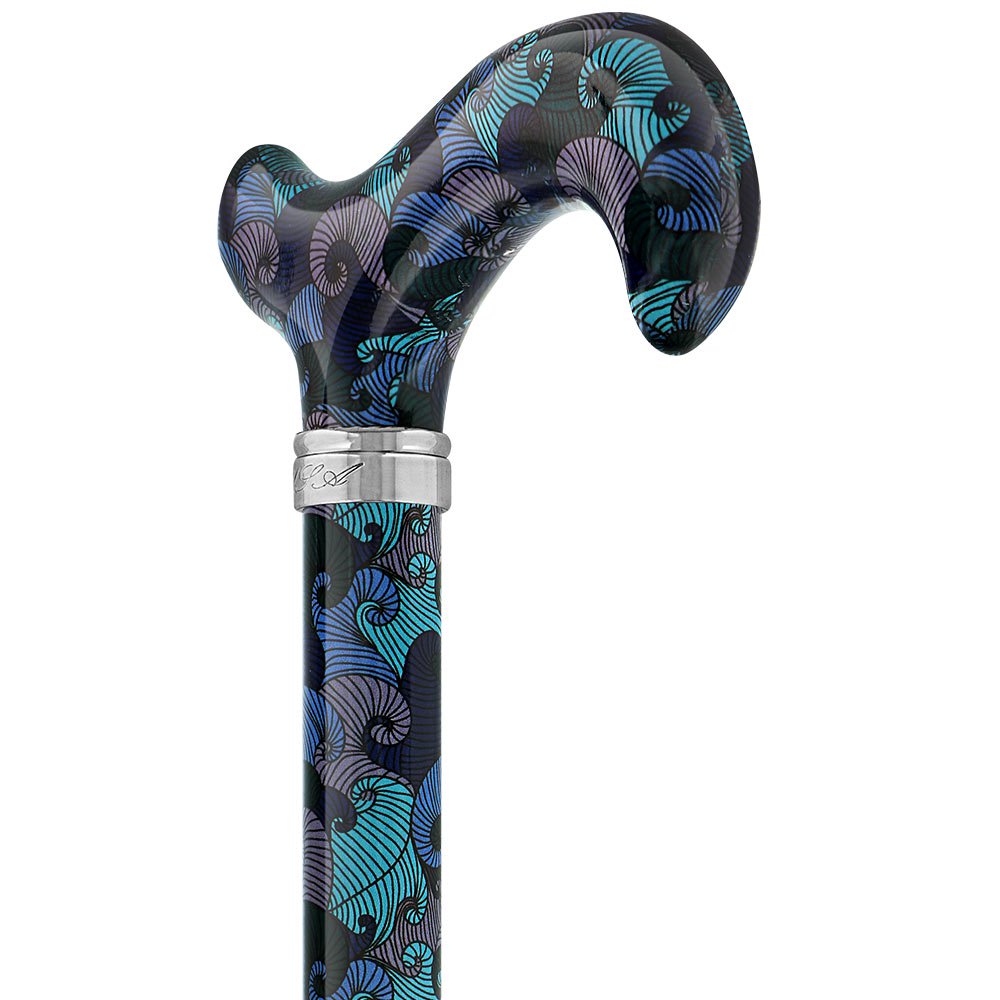 ブルーマジェスティックウェーブおしゃれ杖・ステッキ