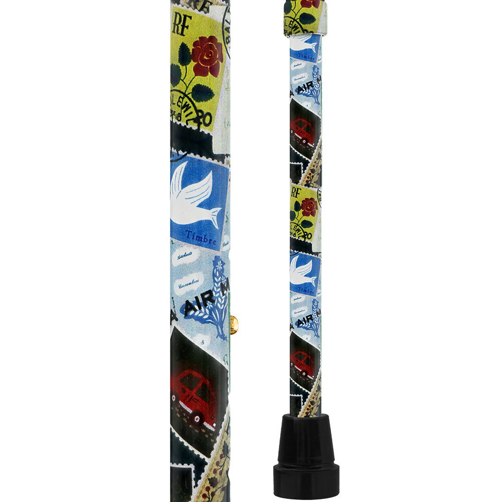 オールドヴィンテージ感が漂う海外切手模様のおしゃれ杖・ステッキ