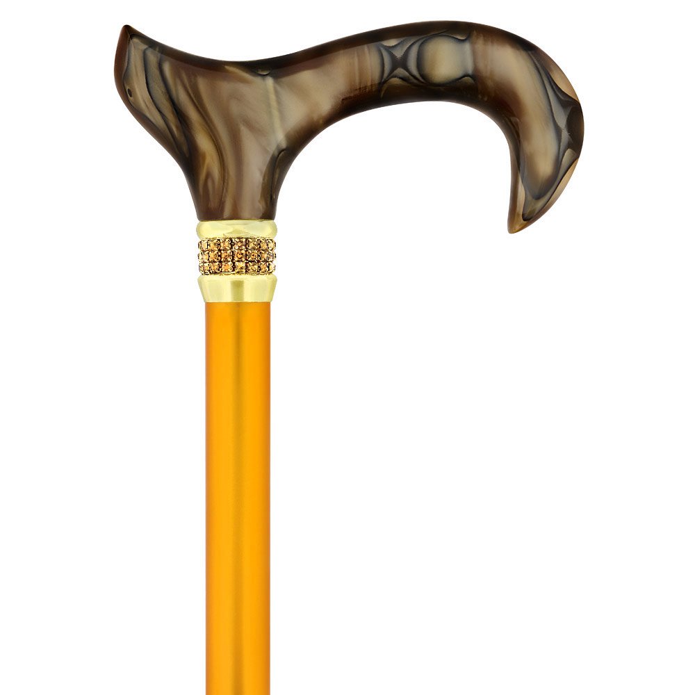 色鮮やかなゴールドカラーラインストーン付きおしゃれ杖・ステッキ