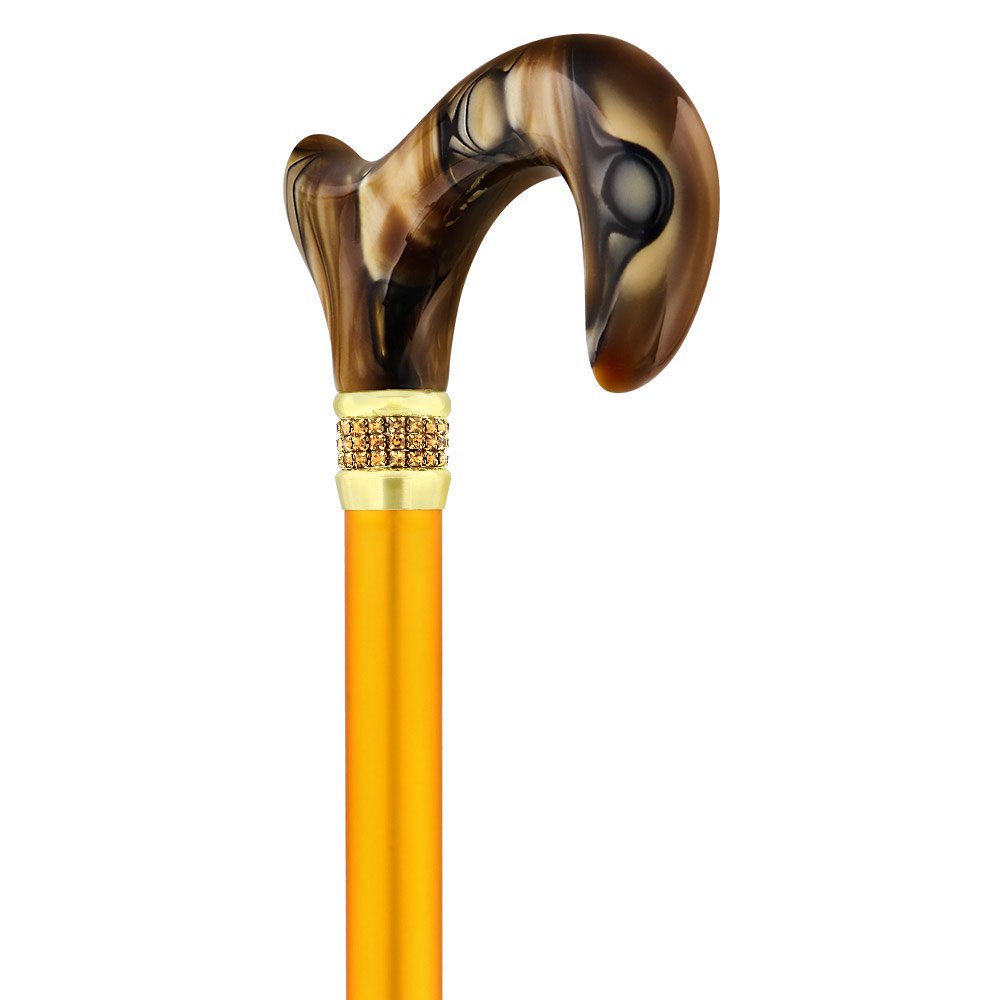 色鮮やかなゴールドカラーラインストーン付きおしゃれ杖・ステッキ