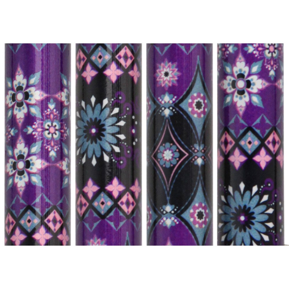 襟付きのかわいいパープルデザインのおしゃれ杖・ステッキ